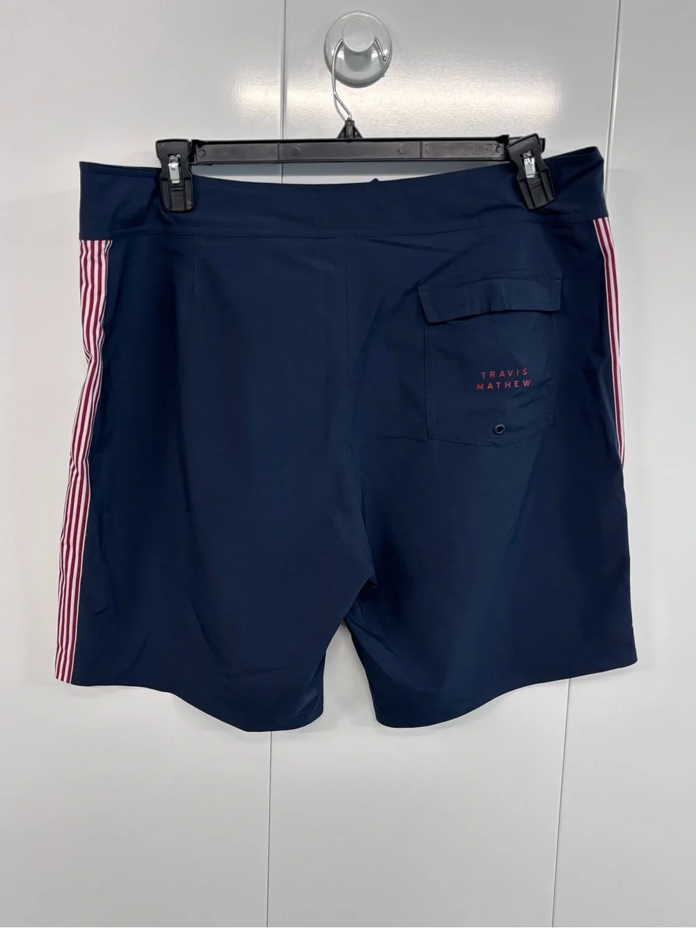 TravisMathew Men's Board Shorts Size 36 Navy Blue USA Patriotic Stars Stripes